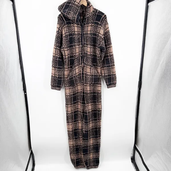 Skims Cozy Knit Plaid Jumpsuit Romper - Image 3