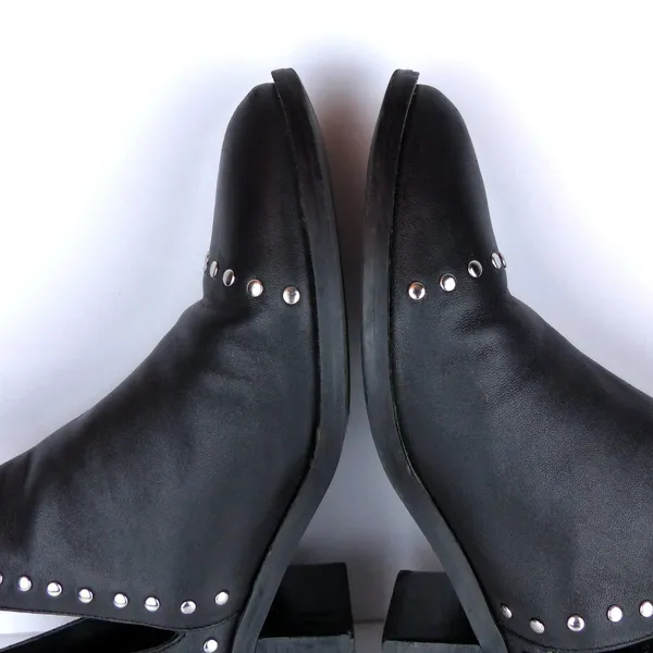 Steve Madden Conspire Ankle Boots Women 9M Black Leather Studded Cutout Rock - Image 10