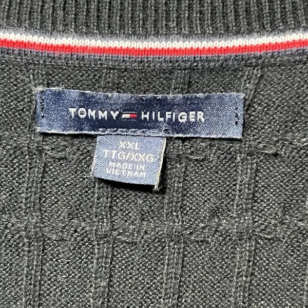 Tommy Hilfiger Sweater‎ XXL Womens Black Scoop Neck Cable Knit Long Sleeve - Image 2