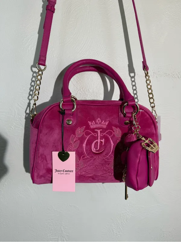 NWT Juicy Couture Sparkle Royal Satchel Raspberry Tart Pink - Image 3