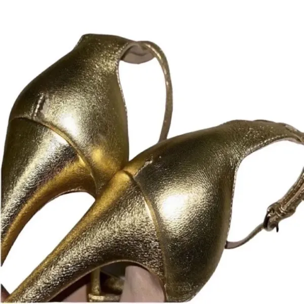 Red Valentino Gold Leather Stilettos Sandals(Size 7,37) - Image 6