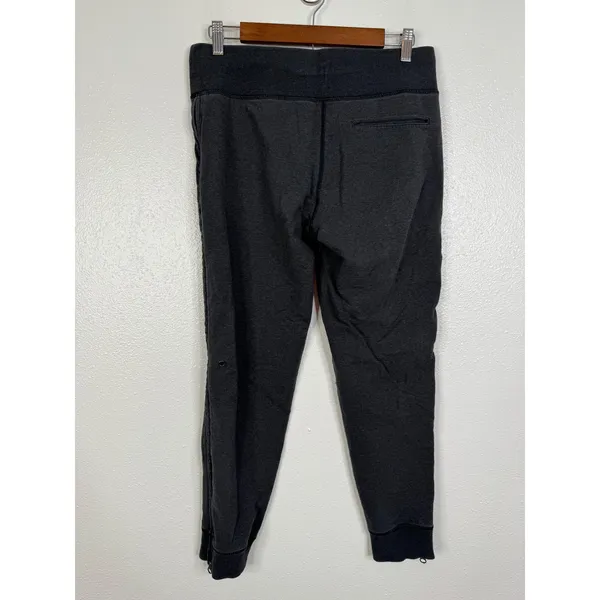 Lululemon Scuba Jogger Gray Charcoal Fleece Sweatpants Ankle Zip Size 8 - Image 2