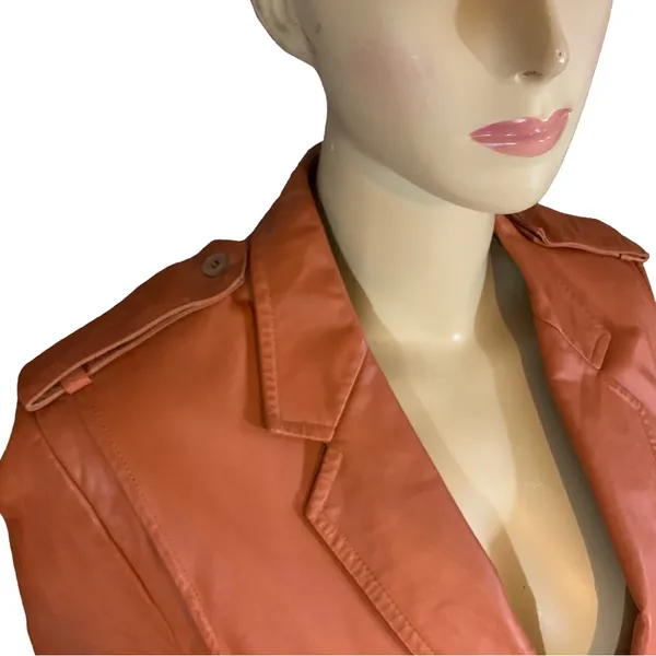 Custom Tailor Han'S Vintage 1970'S Brown Leather Front Button Jacket (M) - Image 8