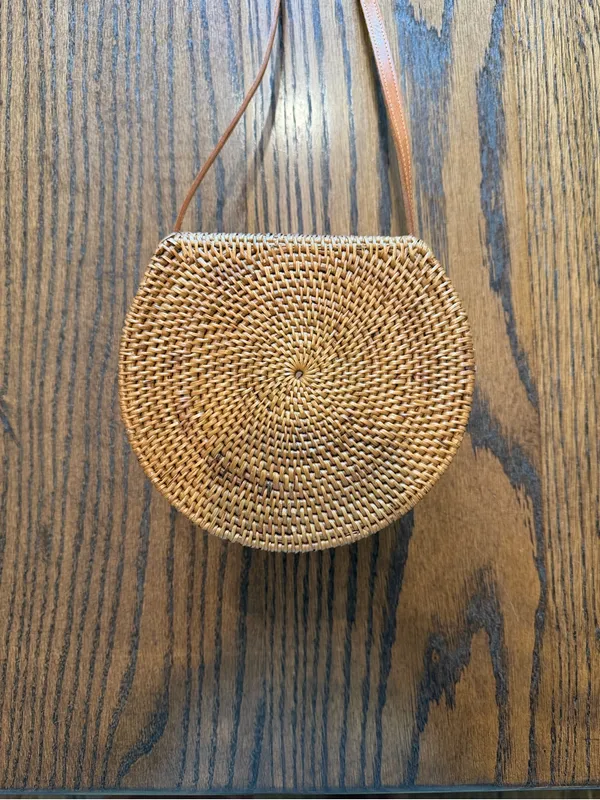 Brown Woven basket Round Crossbody Bag - Unbranded - Image 4