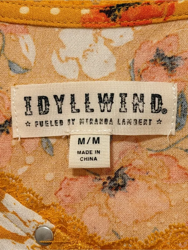 Idyllwind printed lightweight mini dress, spaghetti straps slip dress size M - Image 2