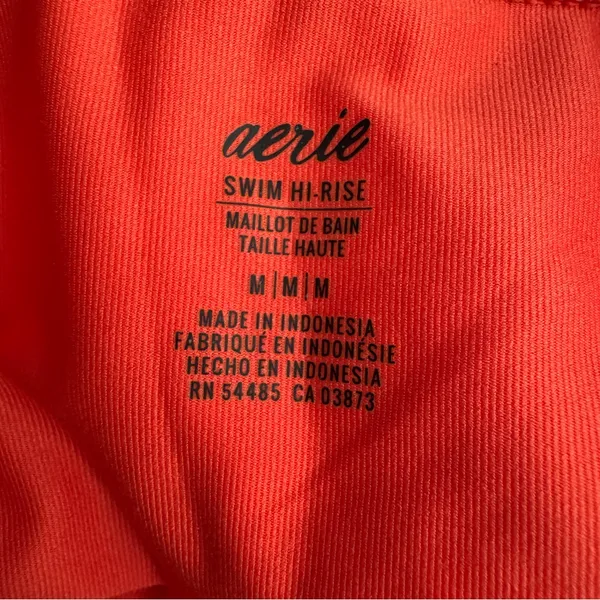 Aerie High Waist Swim Bottom Bathing Suit Pink Gold Orange Medium Summer Hi-Rise - Image 4
