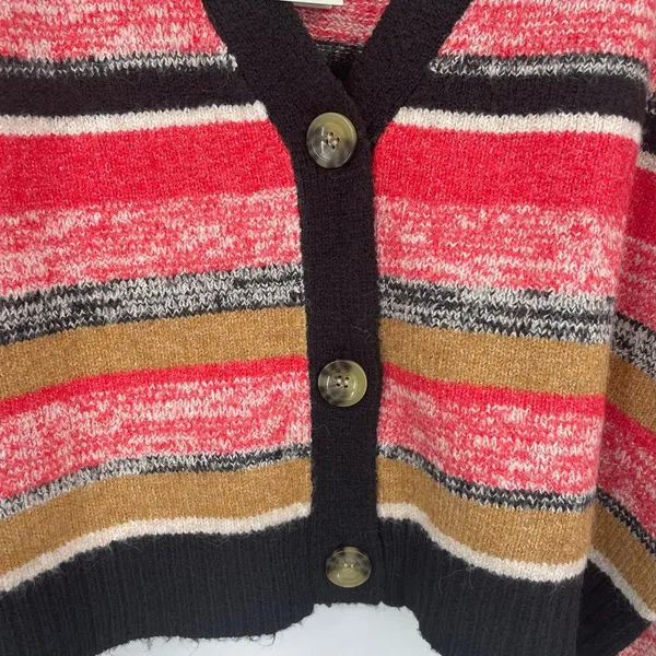 BP. Striped Crop Button Up Cardigan Sweater Marble Size Large NWT - Image 5