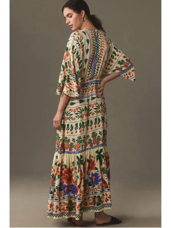 Farm Rio V-Neck Kaftan Maxi Dress Size S NWT - Image 2