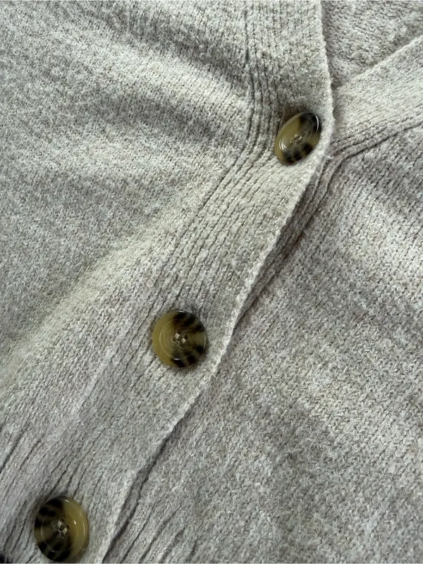 bp Light Taupe Cropped V-Neck Button Cardigan - Image 5