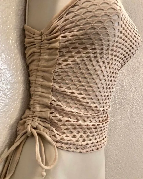 Double Zero NWOT Sexy  stretchy mesh top w/ adjustable sides. - Image 5