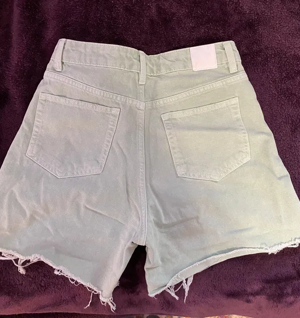 Mint Green  Denim Shorts - Image 2