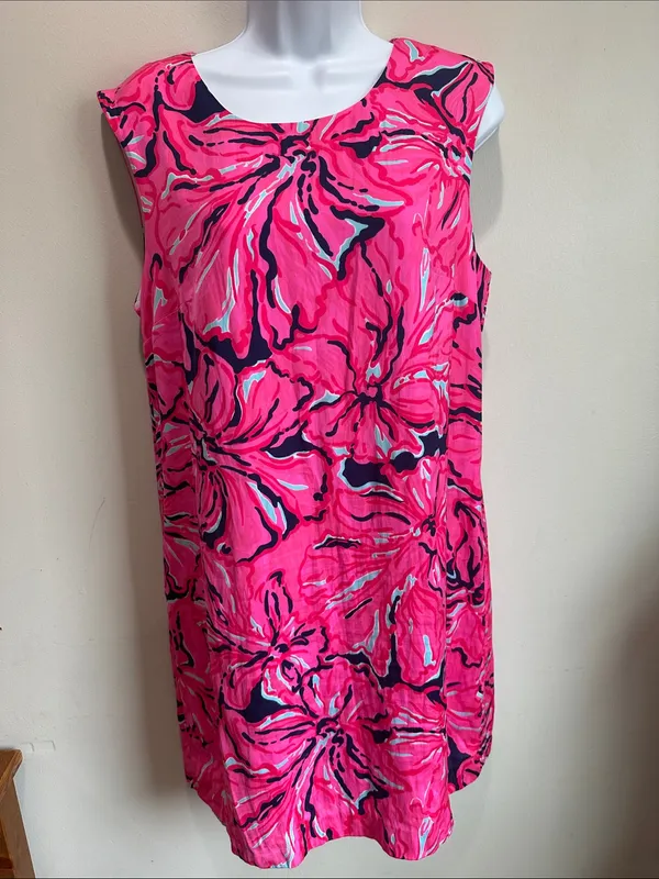 Lilly Pulitzer Pink Floral Print Midi Dress - Image 2