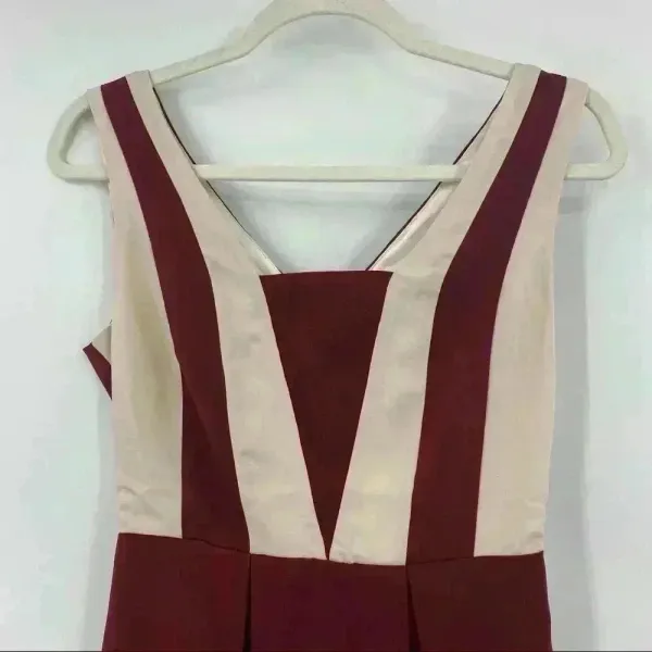 Marc‎ Angelo Maroon/Beige Dress Size 8 Red - Image 5