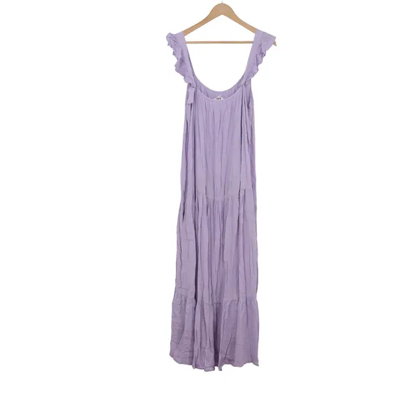 BB Dakota Dress Womens M BL108088 Lavender Ruffle Strap Tiered Maxi Excellent - Image 4