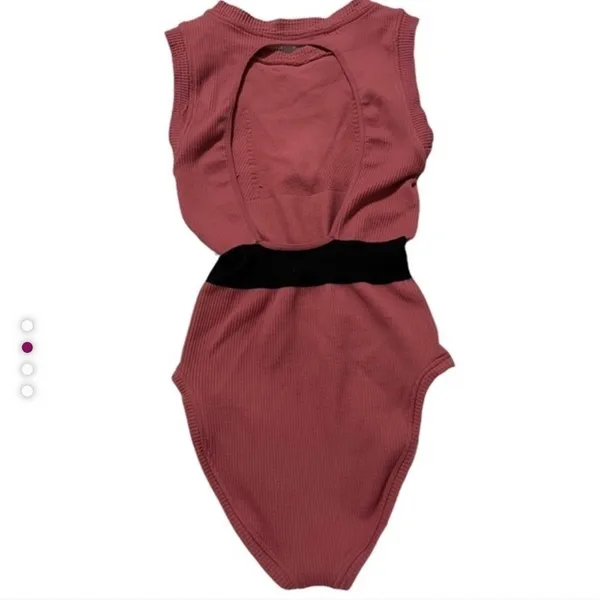 FP Movement by Free People Pink Bodysuit with Black Accents NWT - Image 3