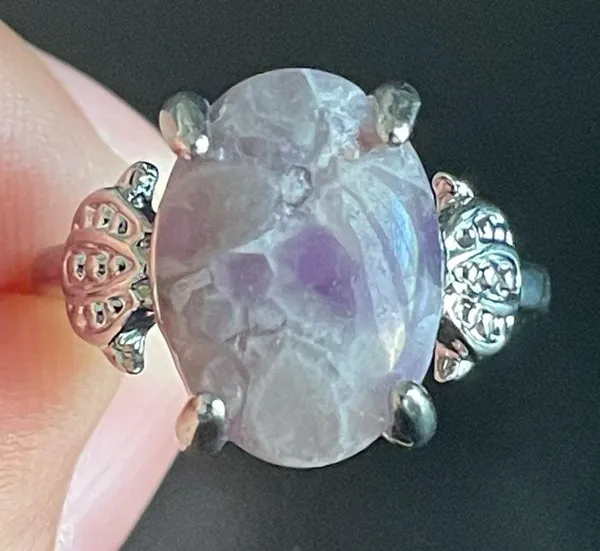 Purple amethyst S925 silver women ring size 7 - Image 5