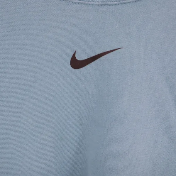 Nike Sweatshirt Womens 2X Cropped Bungee Hem Teal Blue Swoosh Graphic Excellent - Image 2