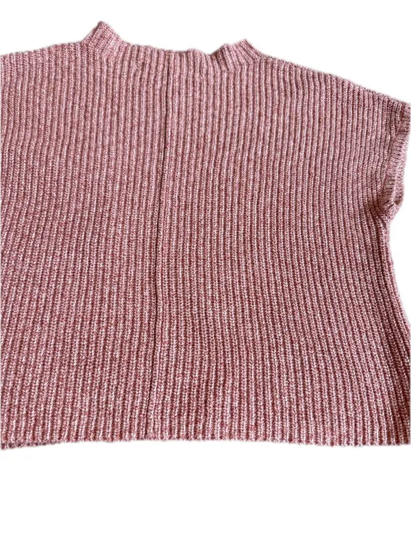 Free People Beach Pink Ribbed Knit Boxy Cropped Sweater Pocket X-Small Women's - Image 11