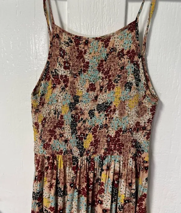 Abel the Label Floral boho Tiered Smocked Maxi dress size XS - Image 2
