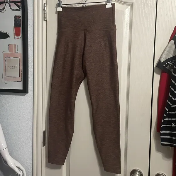 💙💖 Lorna Jane Thermo Tech‎ High Fold Leggings in Chocolate Marl - Image 4