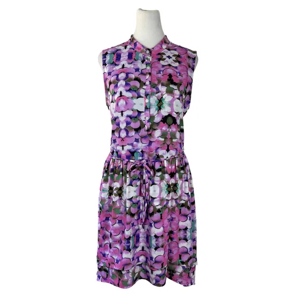 L’Amour Nanette Lepore Abstract Print Sleeveless Belted Knee Length Dress - Image 2