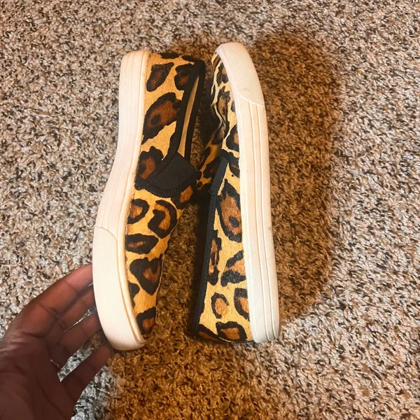 J.Crew Leopard Print Pony Hair Slip On Sneakers Casual Shoes Size‎ 7 - Image 5
