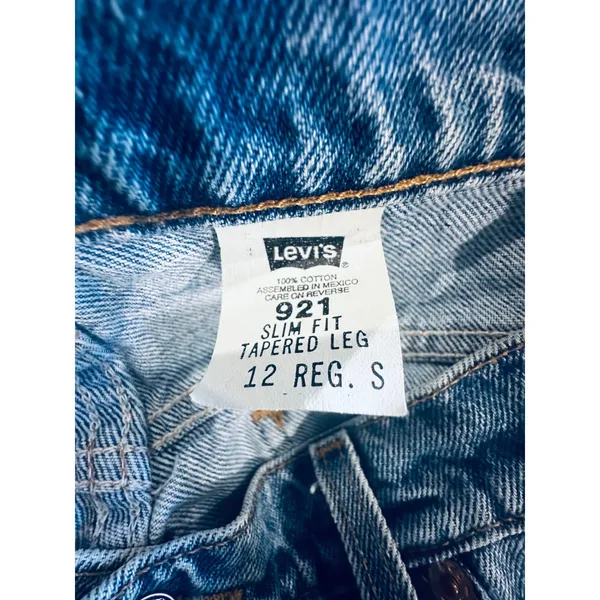 Vintage Levis 921 Orange Tab Slim Fit Tapered Jeans Medium Wash 12 Reg S 29*26 - Image 4