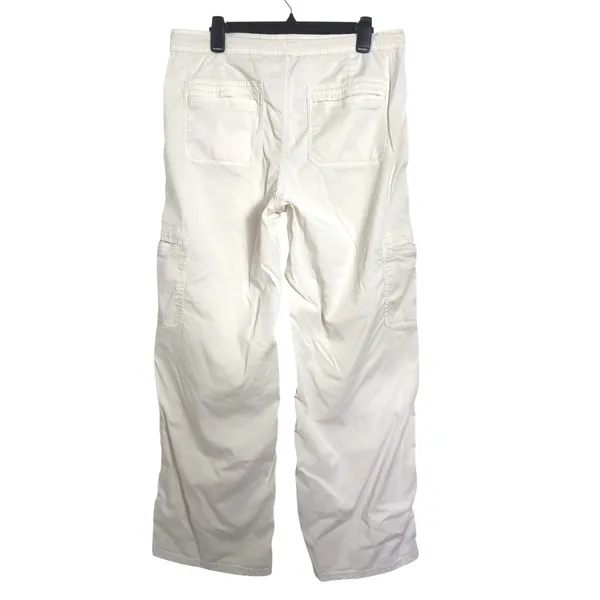 American Eagle Womens Cargo Pants Beige Size 14 Parachute Utility Y2K Drawstring - Image 3