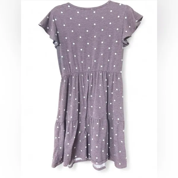 Source Unknown FREE with any purchase- Womens Medium Purple and White Polka Dot Dress - Image 4