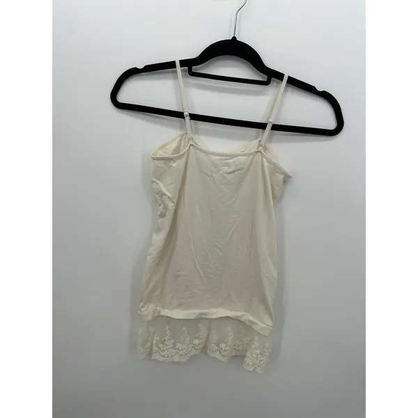 Y2K Festival Ivory Lace Trim Camisole Tank Top Layer Fairy Grunge Coquette M/L‎ - Image 2