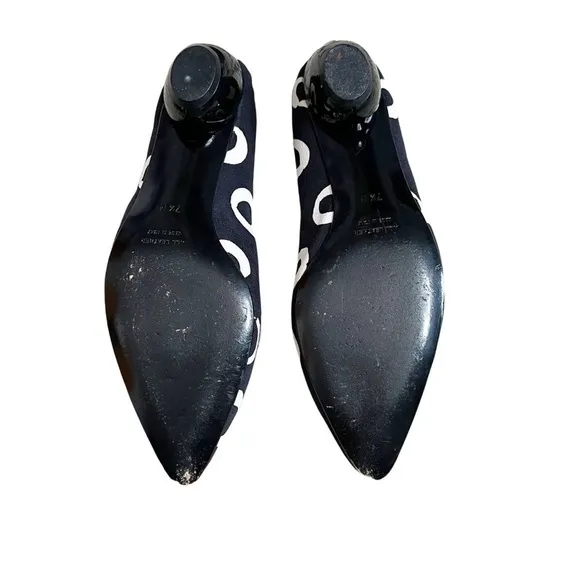 Yves Saint Laurent Circle Print Sculpted Ball Heel Pointed Toe Vintage Pump 7.5 - Image 6