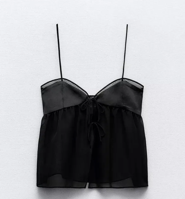 Nwt Zara Combination Satin Semi Sheer Camisole - Image 7