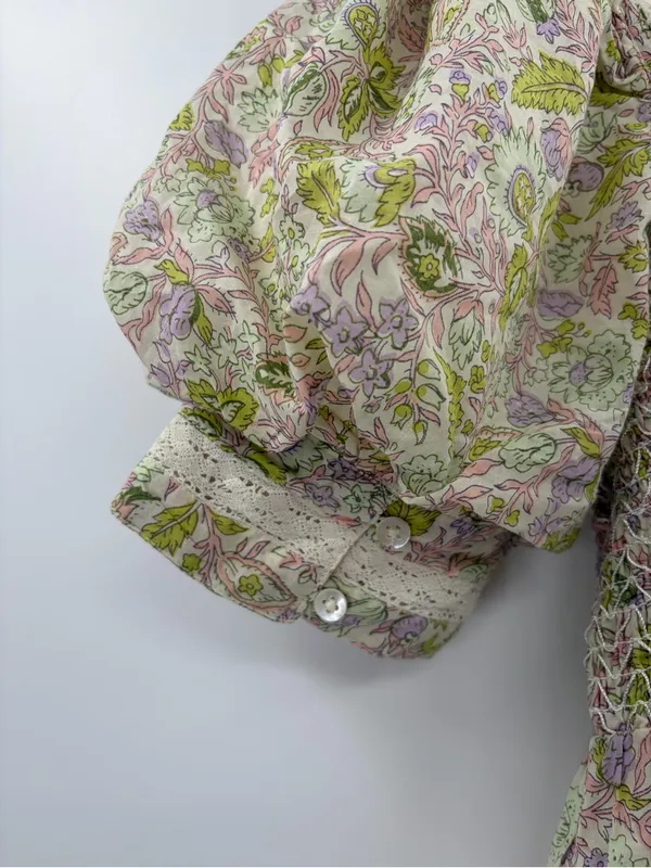 LOVE THE LABEL anthropologie Josepha floral boho white dress smocked size xs - Image 11