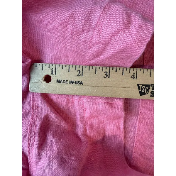 Athleta Womens XL Retreat Linen Shorts Pink Elastic Waist Drawstring Casual - Image 9