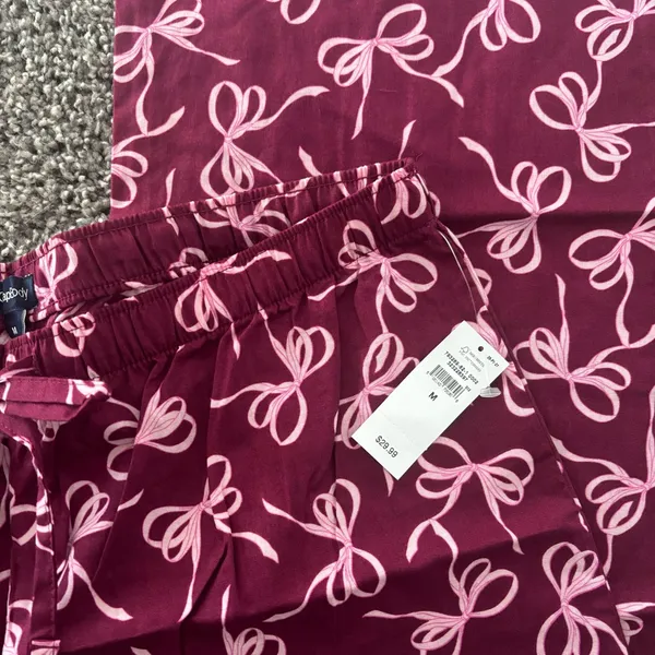 GAP Pink Bow Print Pants - Image 3
