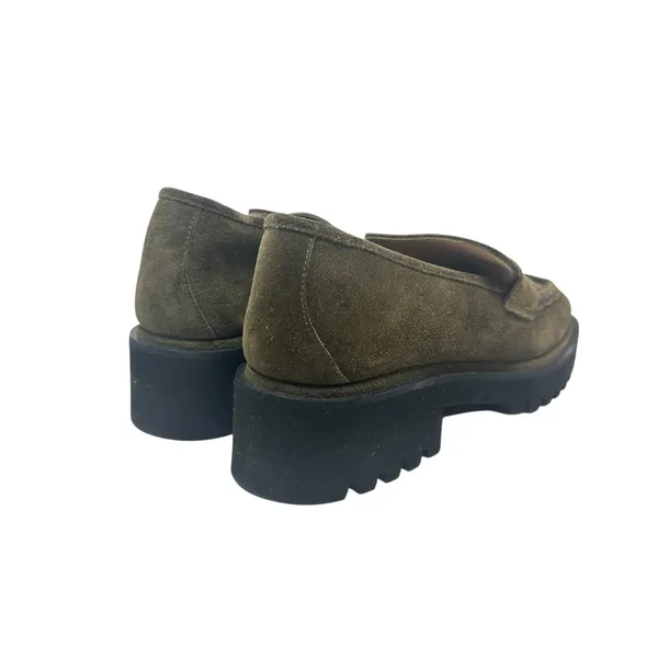 275 Central Penny Loafers Flats Suede‎ Olive Green Brown Size 37.5 US 7.5 - Image 7