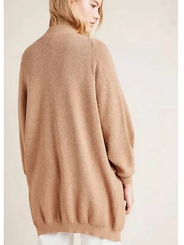 ANTHROPOLOGIE AKEMI + KIN Petra Dolman Sleeve Cocoon‎ Cardigan Sweater Camel - Image 3