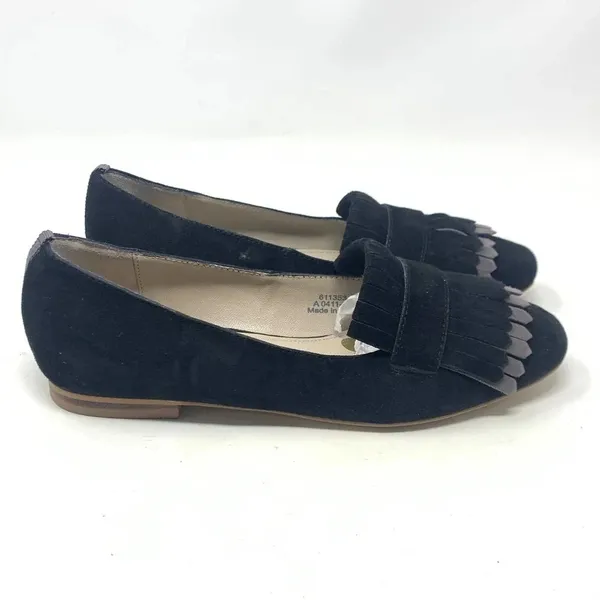 Boden Melody Suede Loafers Black‎ & Pewter Fringe Flats Size 36 / US 5.5 - Image 5