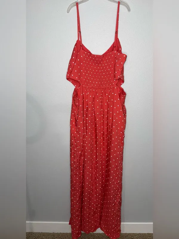 NWT Abercrombie maxi dress Coral Large - Image 3