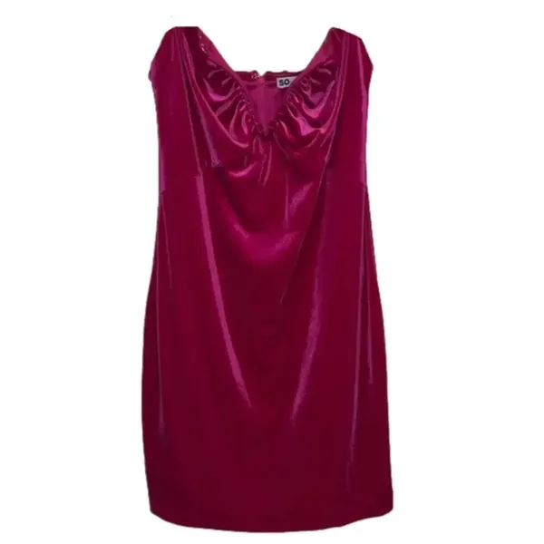 SO NWT hoco dress party dress medium mini dress strapless hot pink velvet v wire‎ - Image 3