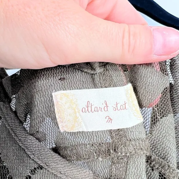 Altar’d State Lace Overlay Olive Green Dress medium‎ - Image 3