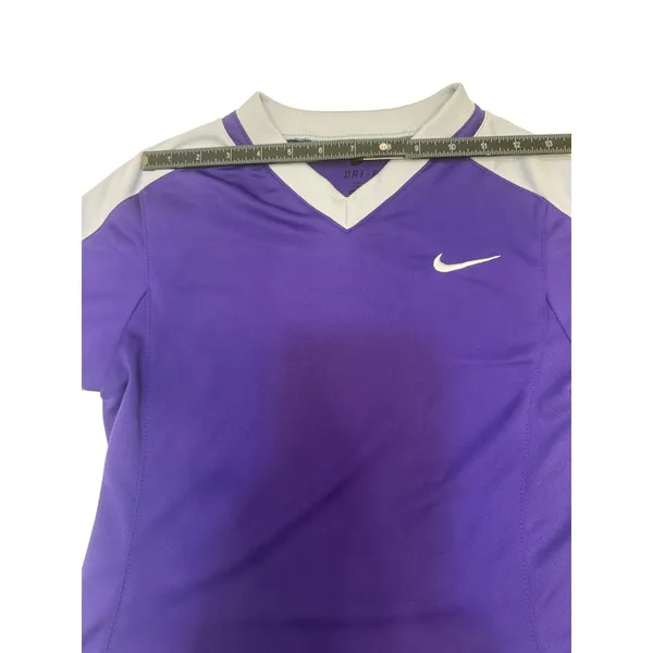 Nike Dri-FIT Purple Grey V-Neck Performance Jersey Shirt 707183-544 Womens Small - Image 4