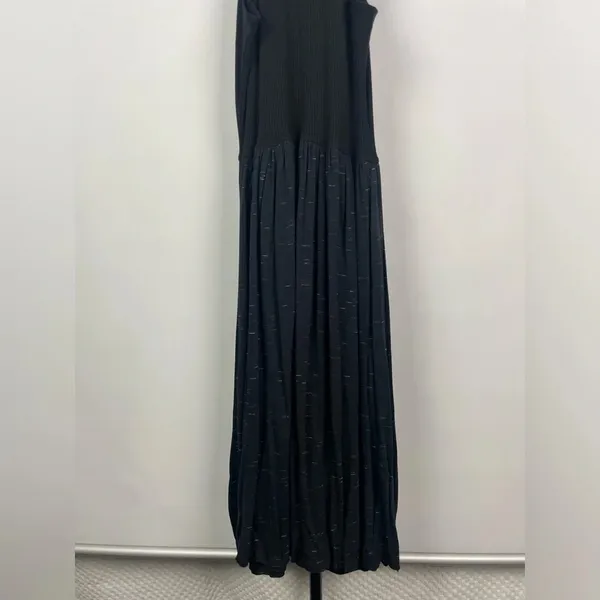 LNA Heathered Black Ribbed Halter Casual Fit &‎ Flare Dress - Image 6