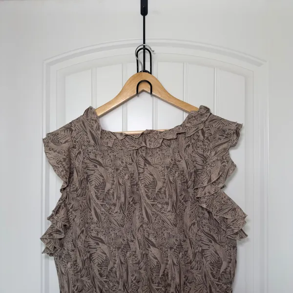 Banana Republic Heritage 14 Botanical Print Ruffle Dress Fairy Grunge Whimsigoth - Image 4