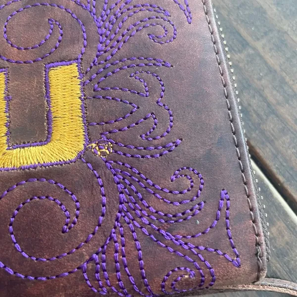 LSU Zip Around Wristlet Small Clutch Louisiana State University Tigers Y2K Style - Image 2