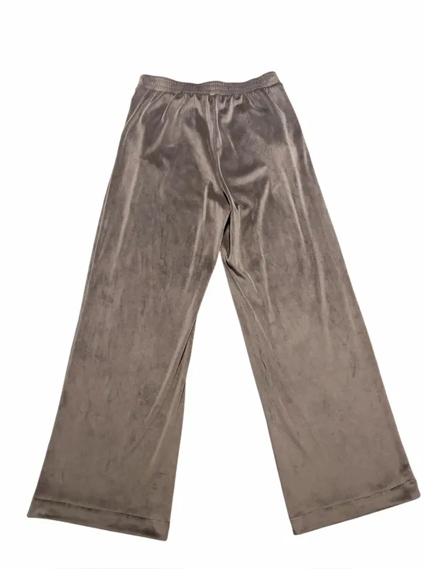 Skims Wide Leg Chocolate Brown Velour Pants Size Large - Image 4