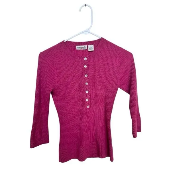 Ralph Lauren Polo Jeans Co. Pink Henley Sweater M - Image 3