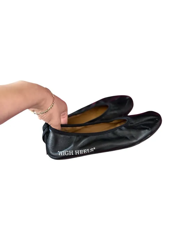 OFF-WHITE Leather Slip On Ballet Ballerina High Heel Flats - Image 9