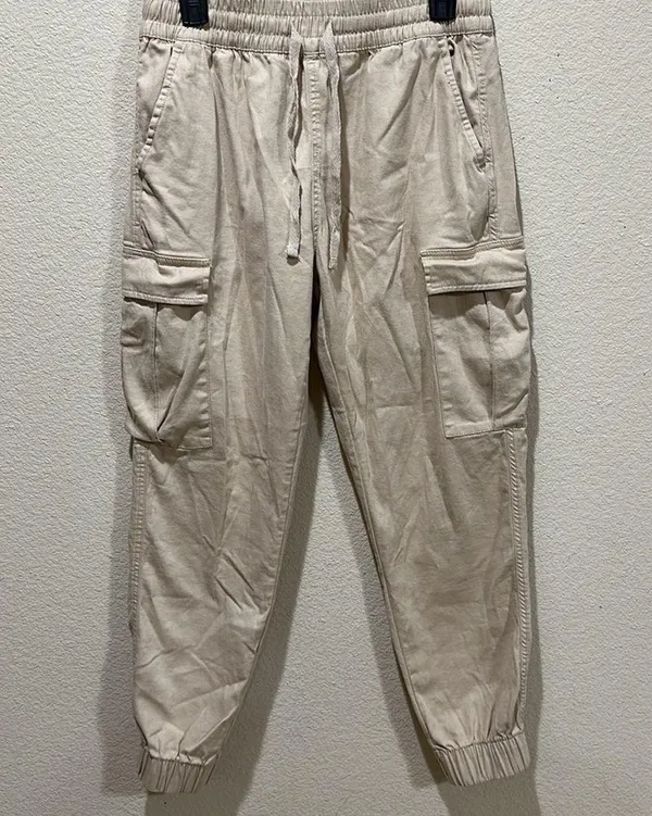 Refuge Cream/Khaki Cargo Joggers - Image 2