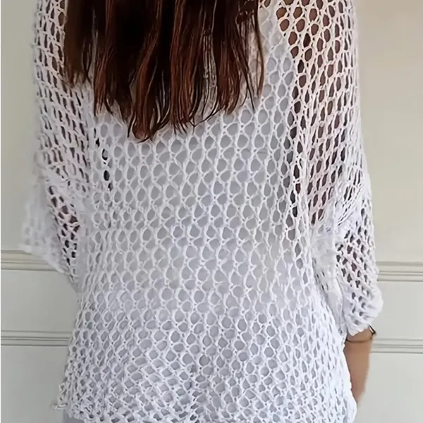 NWOT White Mesh Top with Gold Star Size M - Image 2